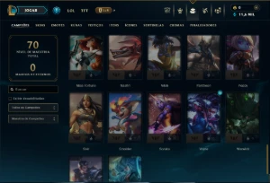 Esmeralda 1 com 55 Champs e 12 Skins - League of Legends LOL