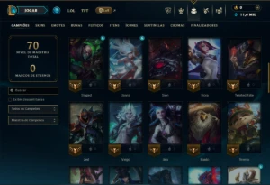 Esmeralda 1 com 55 Champs e 12 Skins - League of Legends LOL