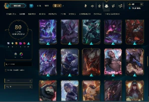 Platina 4 com 90 Champs e 60 Skins + 3 Prestigios - League of Legends LOL