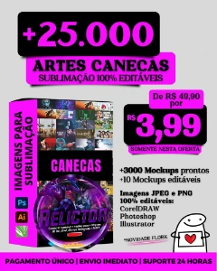 Master Pack +25.000|Artes Para Canecas +3.000 Mockups Pronto
