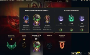 Conta Ex Diamond 3 Atualmente Esmeralda 1 85%De Winrate - League of Legends LOL