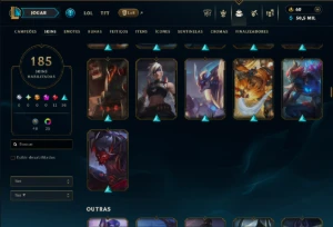 Platina 4 com TODOS os Champs e 185 Skins - League of Legends LOL