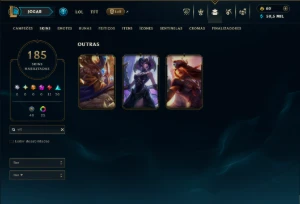 Platina 4 com TODOS os Champs e 185 Skins - League of Legends LOL