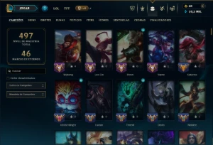 Platina 4 com TODOS os Champs e 185 Skins - League of Legends LOL