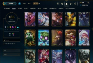 Platina 4 com TODOS os Champs e 185 Skins - League of Legends LOL