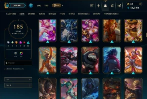Platina 4 com TODOS os Champs e 185 Skins - League of Legends LOL
