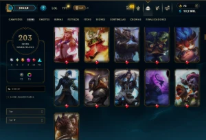 Ferro 3 com TODOS os Champs e 203 Skins +2 Prestigios - League of Legends LOL
