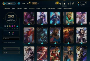 Ferro 3 com TODOS os Champs e 203 Skins +2 Prestigios - League of Legends LOL