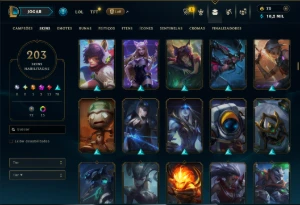 Ferro 3 com TODOS os Champs e 203 Skins +2 Prestigios - League of Legends LOL