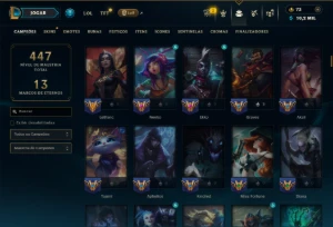 Ferro 3 com TODOS os Champs e 203 Skins +2 Prestigios - League of Legends LOL