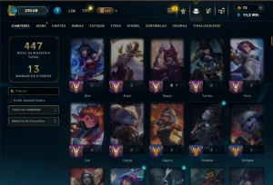 Ferro 3 com TODOS os Champs e 203 Skins +2 Prestigios - League of Legends LOL