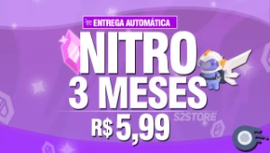 Discord Nitro Gaming 3 Meses + 6 Impulsos R$ 5,99