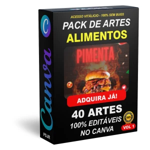 Pack Canva Alimentos - 40 Artes Editáveis