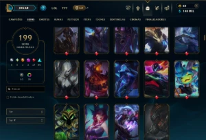 Prata 2 com TODOS os Champs e 199 Skins ( SUP / ADC ) - League of Legends LOL
