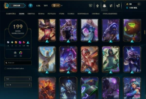 Prata 2 com TODOS os Champs e 199 Skins ( SUP / ADC ) - League of Legends LOL