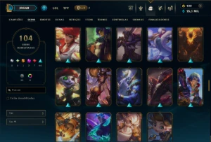 Prata 3 com 125 Champs e 104 Skins ( Mais de 80 Jogos ) - League of Legends LOL