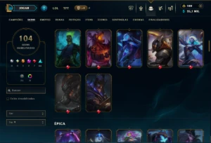 Prata 3 com 125 Champs e 104 Skins ( Mais de 80 Jogos ) - League of Legends LOL