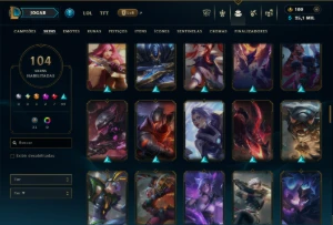 Prata 3 com 125 Champs e 104 Skins ( Mais de 80 Jogos ) - League of Legends LOL