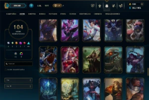 Prata 3 com 125 Champs e 104 Skins ( Mais de 80 Jogos ) - League of Legends LOL