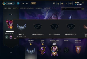 Prata 3 com 125 Champs e 104 Skins ( Mais de 80 Jogos ) - League of Legends LOL