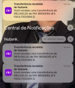 Gerador PIX notificação NUnbak iOS iphone