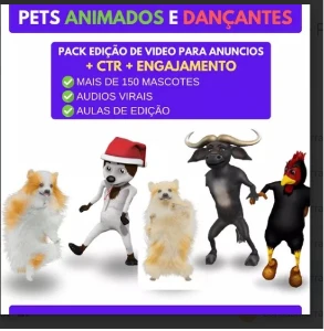 Pacote Com 30VÍDEOS - Pets Dançantes🐰🐿️🐶