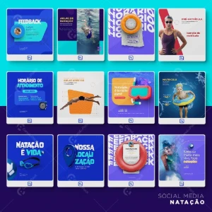 Pack 70 artes editáveis natação – Photoshop psd - Outros