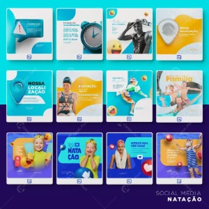 Pack 70 artes editáveis natação – Photoshop psd - Outros