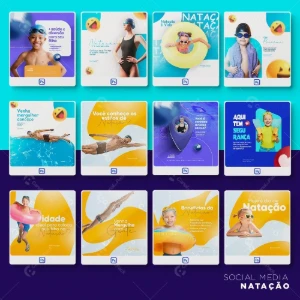 Pack 70 artes editáveis natação – Photoshop psd - Outros