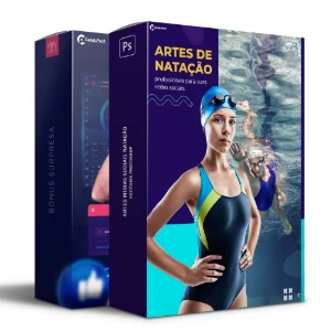 Pack 70 artes editáveis natação – Photoshop psd
