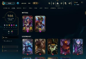 Conta Lol 166 Skins|Todos Os Bonecos|Full Acesso