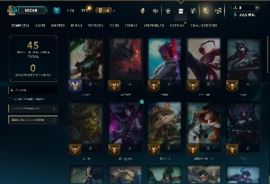 Esmeralda 1 com 45 Champs e 3 Skins - League of Legends LOL