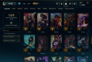 Platina 3 com 80 Champs e 20 Skins - League of Legends LOL