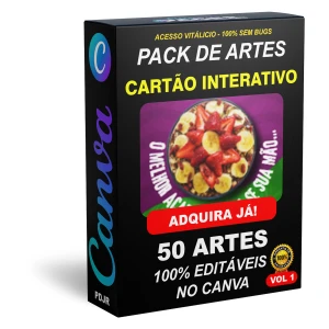 Pack Canva Cartão Digital Interativo Vol 1 - 50 Artes - Serviços Digitais