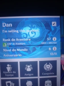 Conta Genshin EU com vários T5