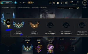 Conta Challenger lol 1k+ pdl 70% de winrate