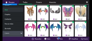 Avakin life conta LV 53 6k de itens asa de 250k dragão 300k