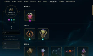 Conta League of Legends / lvl 856 / 393 skins / Platina 1 LOL