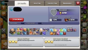 Clash of Clans - CV 11, lvl 132.  heróis 22/25/11.