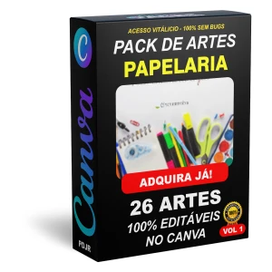 Pack Canva Papelaria - 26 Artes Editáveis
