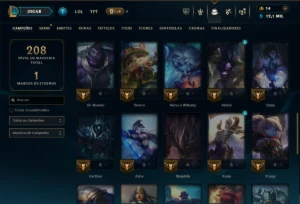 Unranked com 45 Champs e 22 Skins - League of Legends LOL