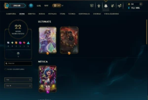 Unranked com 45 Champs e 22 Skins - League of Legends LOL