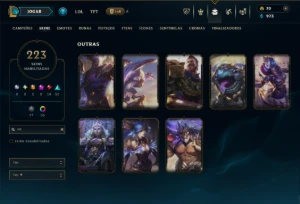 Esmeralda 4 com TODOS os Champs e 223 Skins (TOP / SUP / JG) - League of Legends LOL