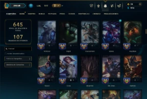 Esmeralda 4 com TODOS os Champs e 223 Skins (TOP / SUP / JG) - League of Legends LOL