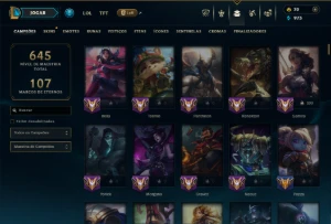 Esmeralda 4 com TODOS os Champs e 223 Skins (TOP / SUP / JG) - League of Legends LOL