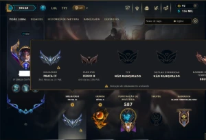 Prata 4 com TODOS os Champs e 166 Skins ( ADC / SUP / TOP )