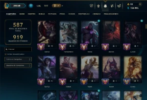 Prata 4 com TODOS os Champs e 166 Skins ( ADC / SUP / TOP ) - League of Legends LOL