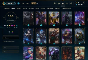 Prata 4 com TODOS os Champs e 166 Skins ( ADC / SUP / TOP ) - League of Legends LOL