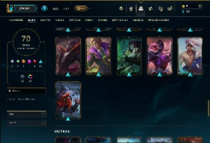 Unranked com 85 Champs e 70 Skins +4 Prestigios - League of Legends LOL