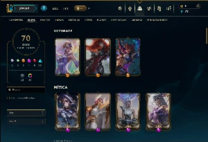 Unranked com 85 Champs e 70 Skins +4 Prestigios - League of Legends LOL